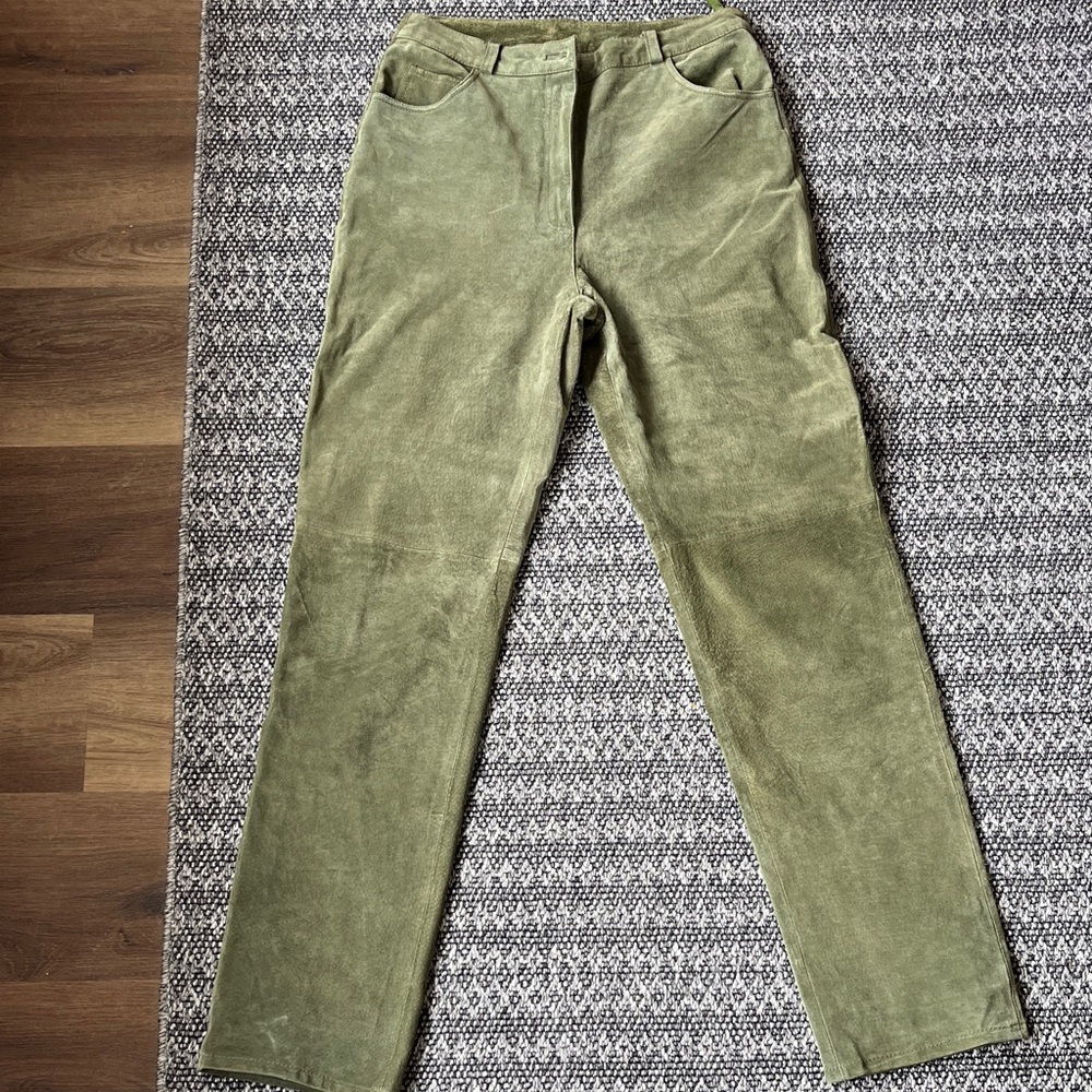 Vintage Green Leather Pants